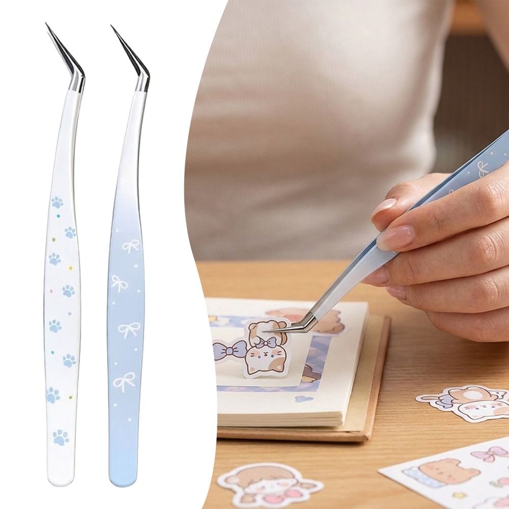 Lash Mapping Sticker - Roestvrijstalen gebogen stickerspincet Hoge precisie antistatische