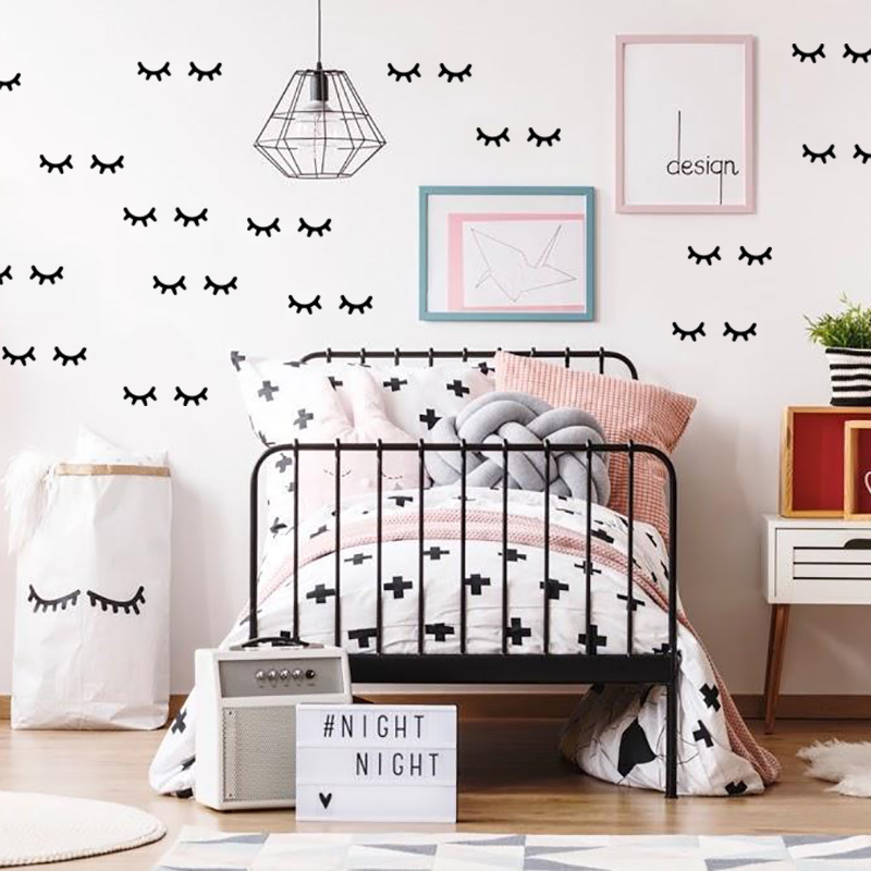 Eyelash Extension Single Lash - Kinderkamer Decoratie Wimper Muurstickers Leuke Babykamer